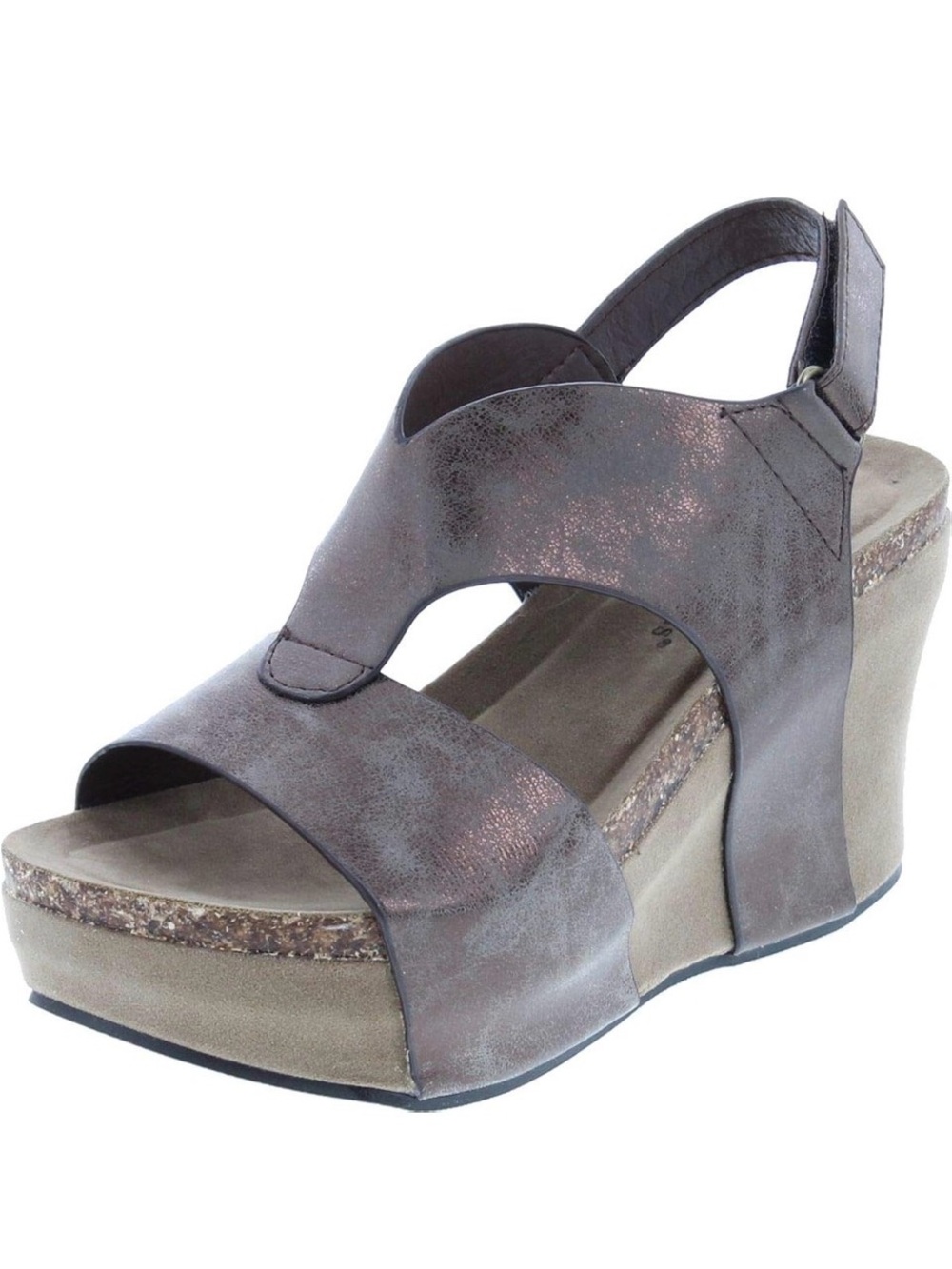 Pierre Dumas Metallic Brown Wedge Sandal